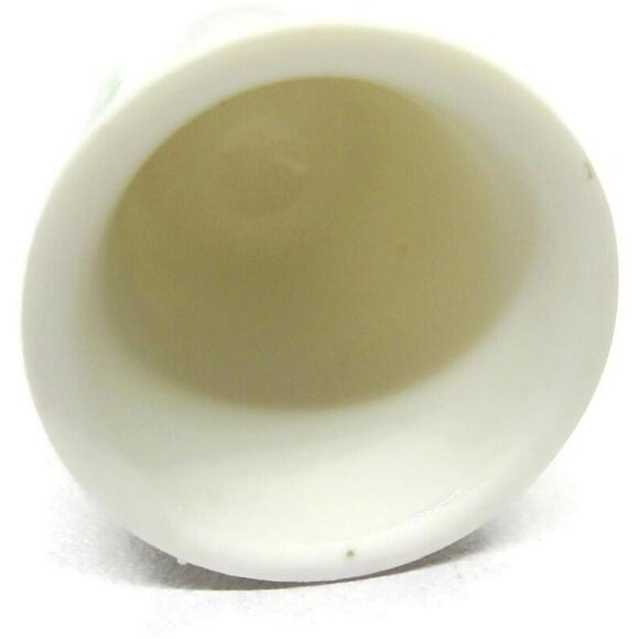 Vintage Iowa Dairy Milk Cow Porcelain Thimble Gold Trimmed Band Black & White - Picture 5 of 7